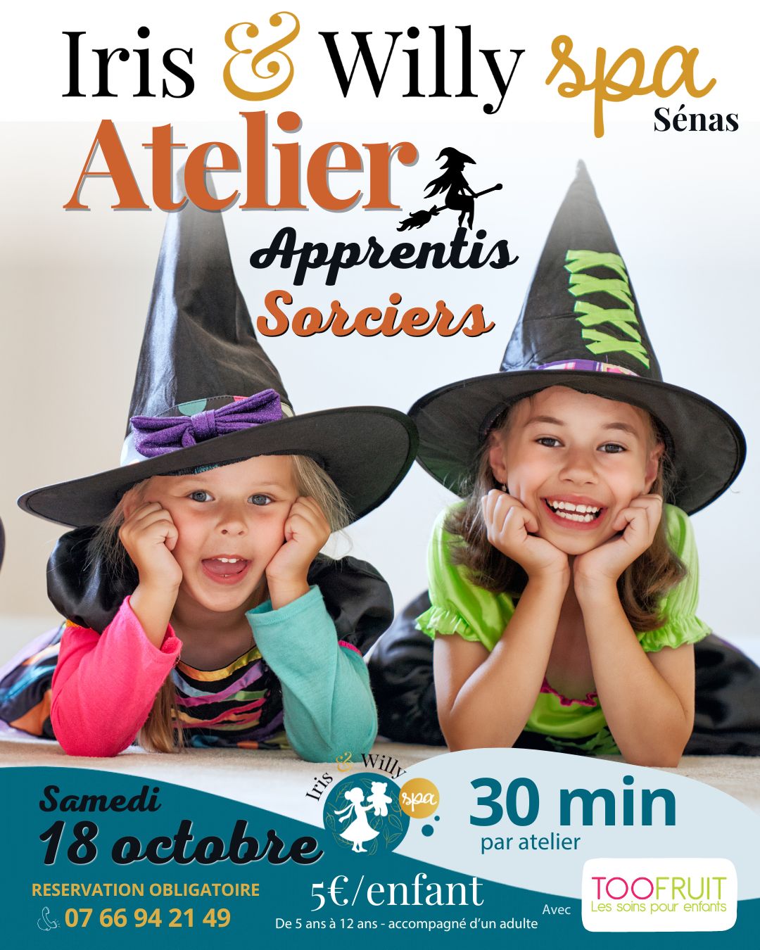 Atelier “Premiers Gestes de Beauté” de 30 min pour les enfants de 5 à 12 ans le samedi 18 octobre, avec les produits Toofruit ! 🌸5€ par enfant, inscription avant le 15 octobre par téléphone📞 . image